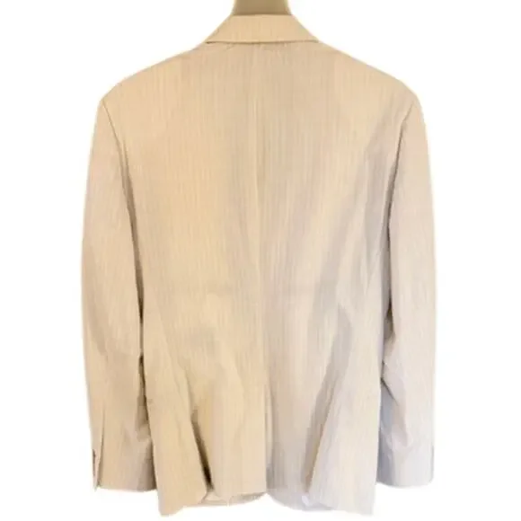 Express Extra Slim Cream Pinstripe Blazer Men’s 36S - Picture 4 of 8